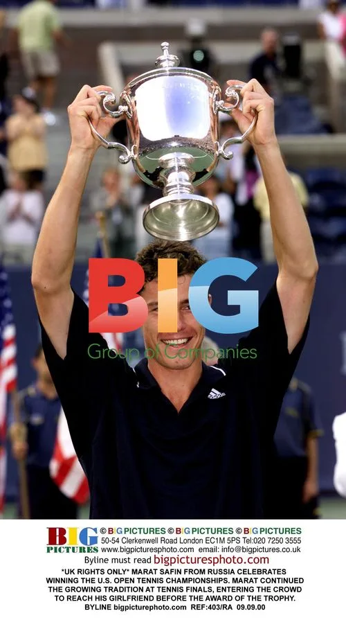 Marat Safin Celebrates U.S. Open Win