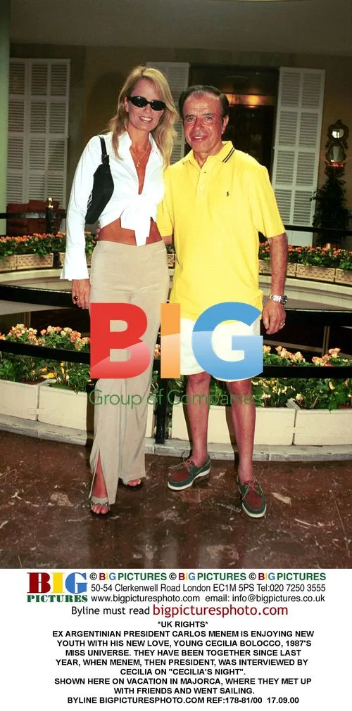EX ARGENTINIAN PRESIDENT CARLOS MENEM WITH CECILIA BOLOCCO