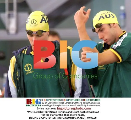 Kieran Perkins and Grant Hackett at 1500m heat