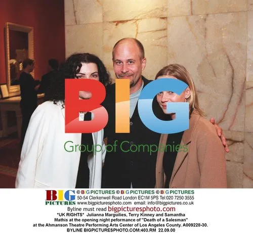Julianna Marguilies, Terry Kinney and Samantha Mathis at "Death of a Salesman" opening