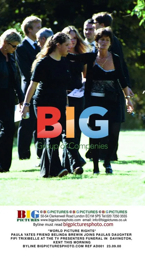 Paula Yates' friend Belinda Brewin at funeral