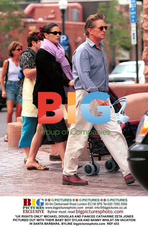 Michael Douglas and Catharine Zeta Jones with baby Dylan in Santa Barbara