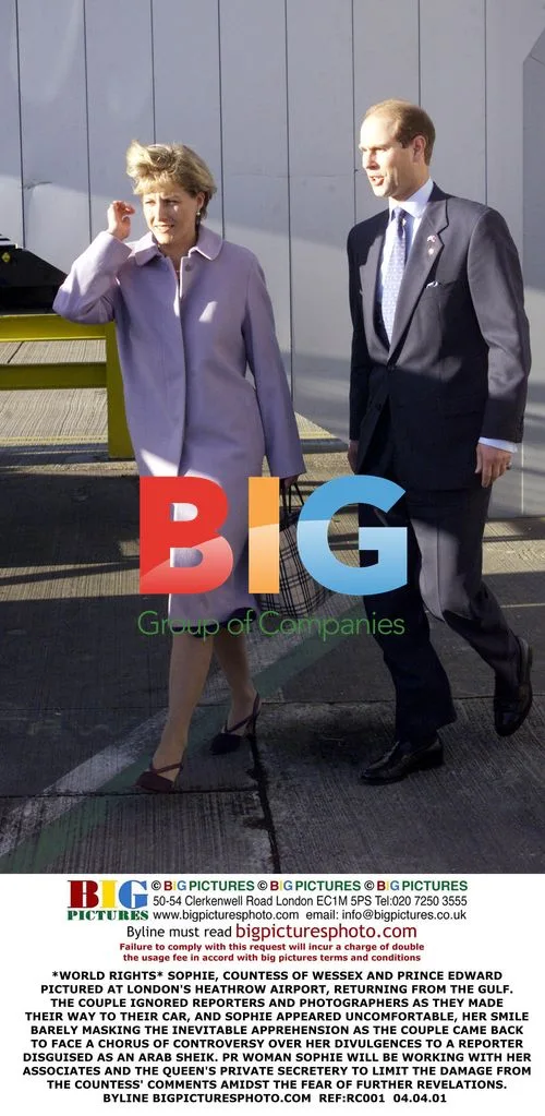 Sophie, Countess of Wessex and Prince Edward at Heathrow