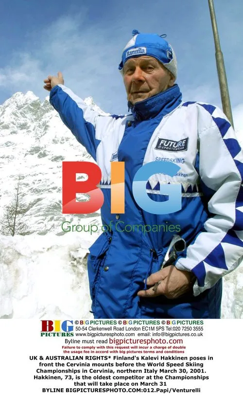 Finland's Kalevi Hakkinen at World Speed Skiing Championships