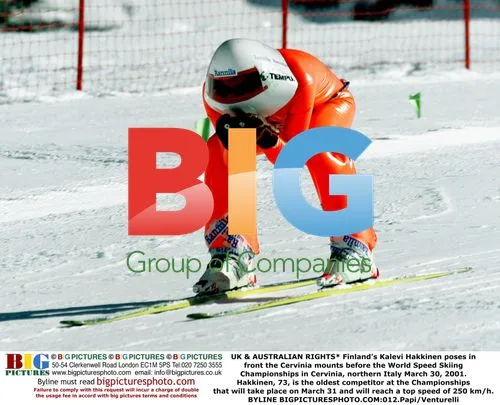 Finnish Skier Kalevi Hakkinen at World Speed Skiing Championships