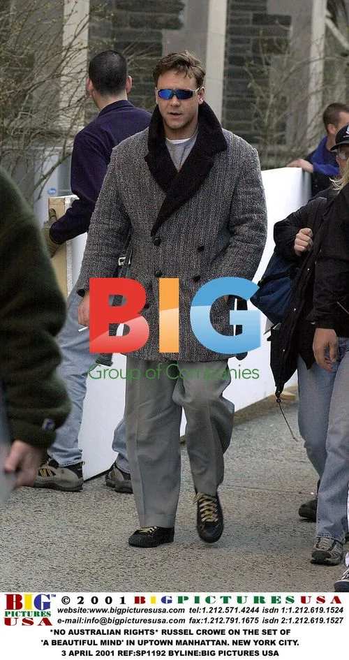 Russel Crowe on set of 'A Beautiful Mind'