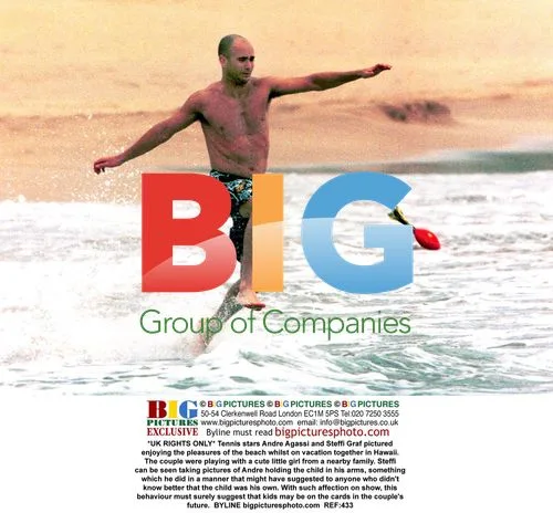 Andre Agassi & Steffi Graf on Hawaii Beach