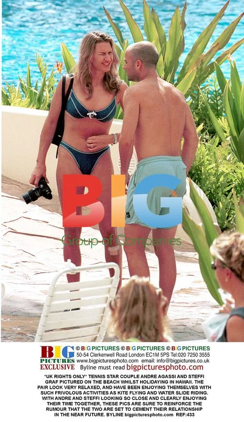 Agassi and Graf on Hawaii Beach