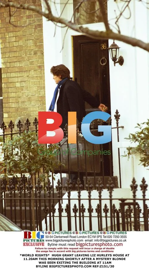 Hugh Grant leaves Liz Hurley's house