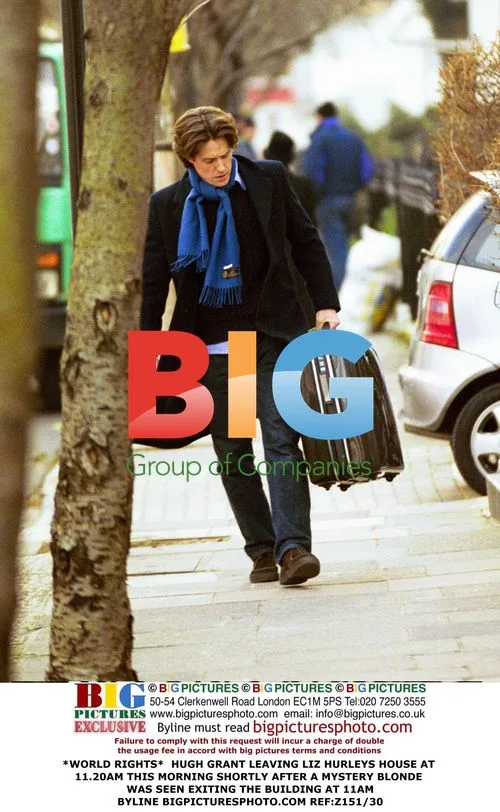Hugh Grant Spotted Leaving Liz Hurley's House