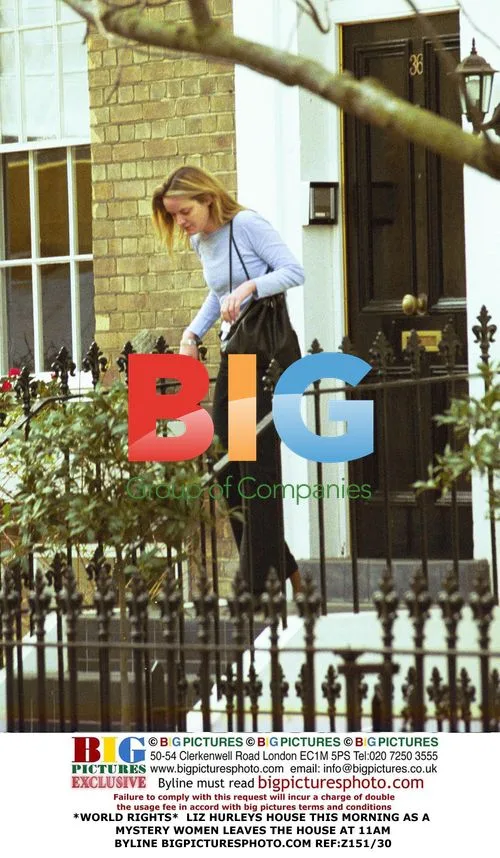Mystery woman leaves Liz Hurley's house