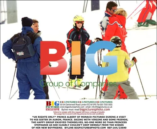 Prince Albert and Princess Stephanie Skiing in Auron