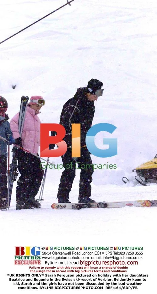 Sarah Ferguson and daughters ski in Verbier