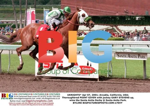 POINT GIVEN wins Santa Anita Derby