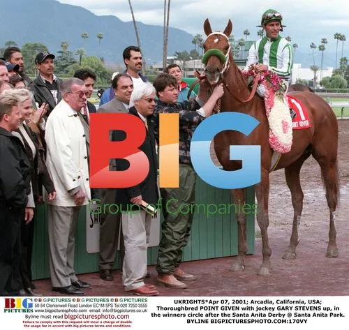 POINT GIVEN wins Santa Anita Derby