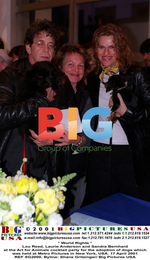 Lou Reed, Laurie Anderson and Sandra Bernhard at Art for Animals event