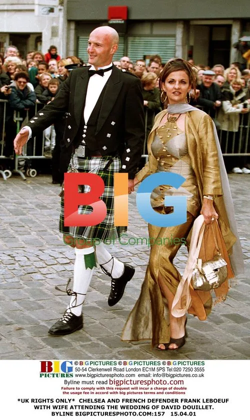 Frank Leboeuf and wife at David Douillet’s wedding