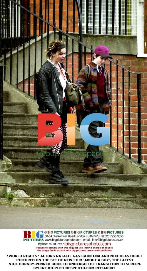 Natalie Gastiaintena and Nicholas Hoult on 'About a Boy' Set