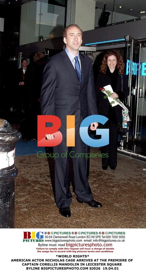 Nicholas Cage Arrives at 'Captain Corelli's Mandolin' Premiere