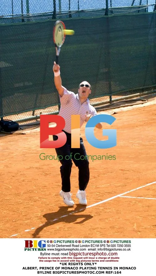 Prince Albert of Monaco Playing Tennis