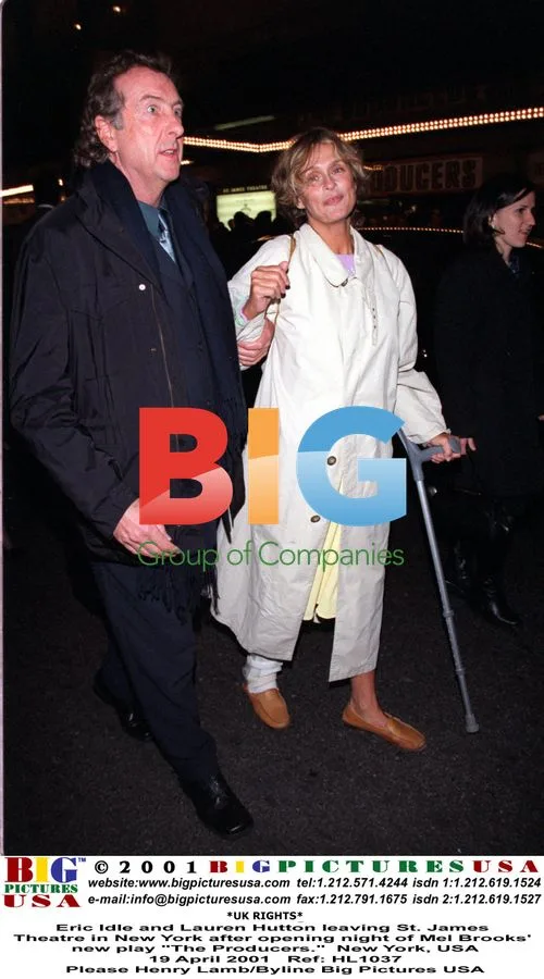 Eric Idle and Lauren Hutton at 'The Producers' opening