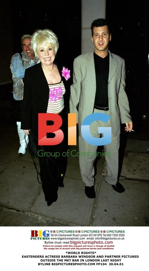 Barbara Windsor and partner outside Met Bar