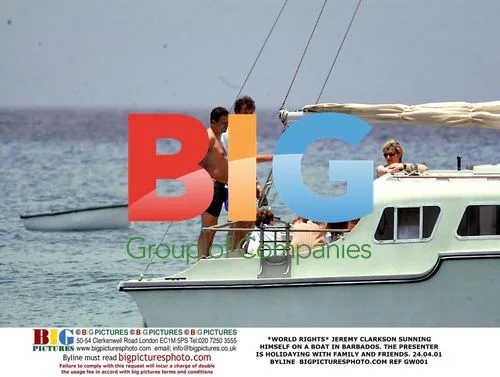 Jeremy Clarkson Relaxes on Boat in Barbados