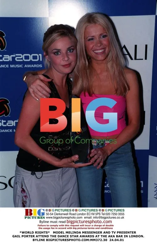 Melinda Messenger and Gail Porter at Dance Star Awards