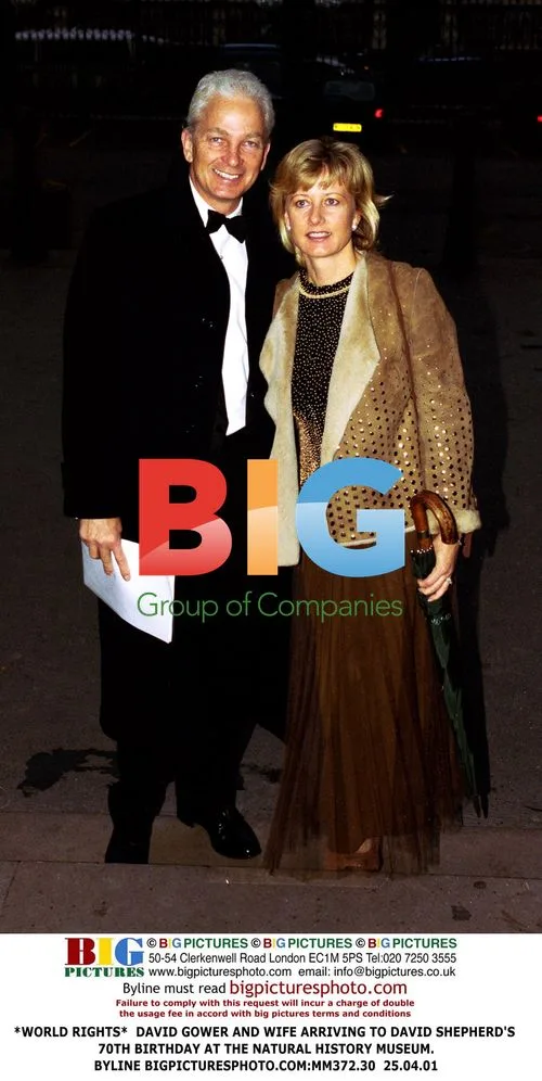 David Gower and wife at David Shepherd's 70th birthday