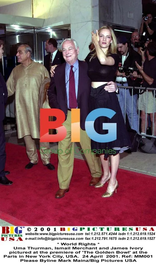 Uma Thurman, Merchant and Ivory at 'The Golden Bowl' premiere