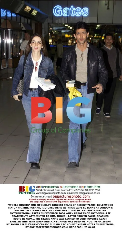 Bollywood Star Hrithik Roshan with Wife at Heathrow