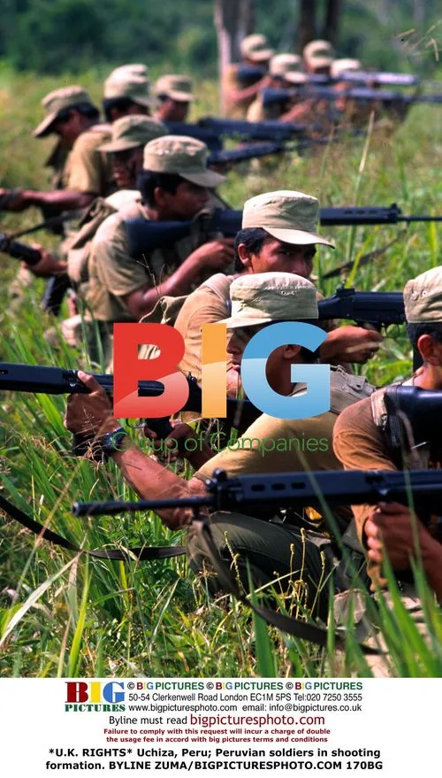 Peruvian Soldiers in Shooting Formation