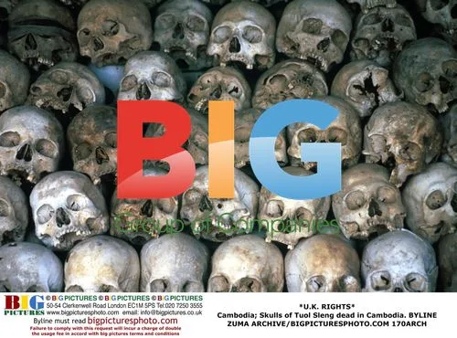 Skulls of Tuol Sleng dead in Cambodia