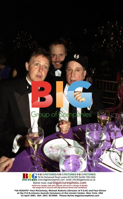 Paul McCartney, Michael Roberts and Paul Simon at P.E.N. Awards