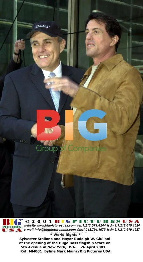 Stallone and Giuliani at Hugo Boss Store Opening