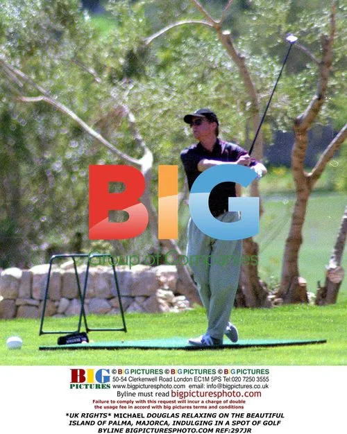 MICHEAL DOUGLAS golfing in Palma, Majorca