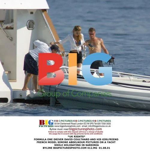 David Coulthard and Girlfriend Simone Abdelnour on Yacht