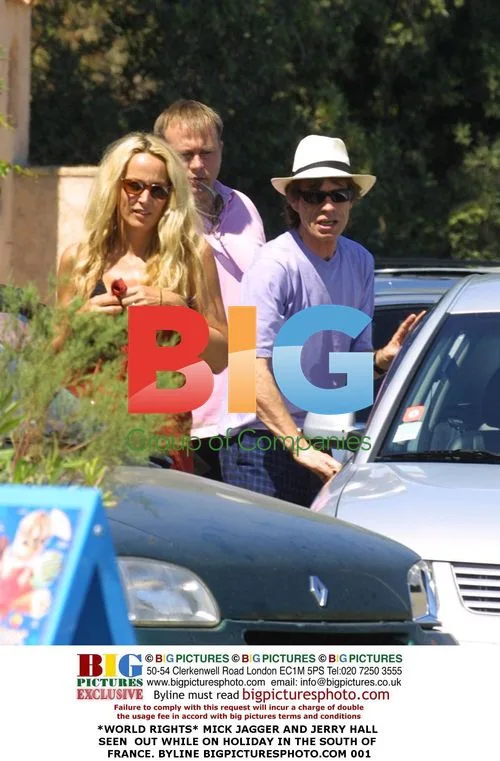 Mick Jagger and Jerry Hall on Holiday in South of France