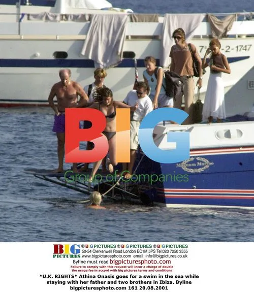 Athina Onassis swimming in Ibiza