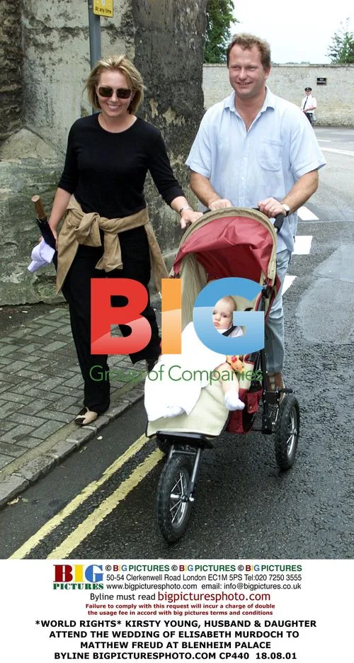 Kirsty Young and family at Murdoch-Freud wedding