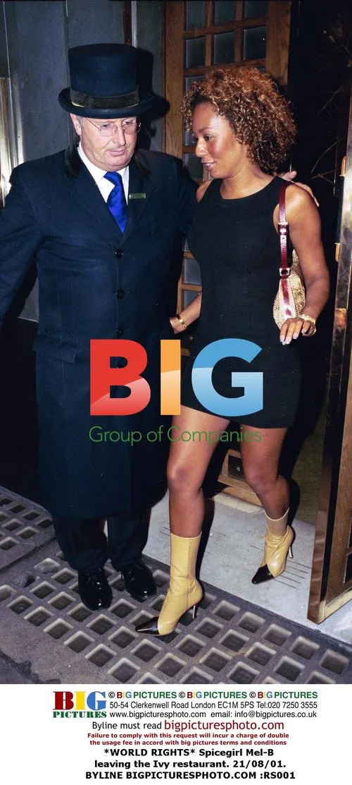Spicegirl Mel-B leaving the Ivy