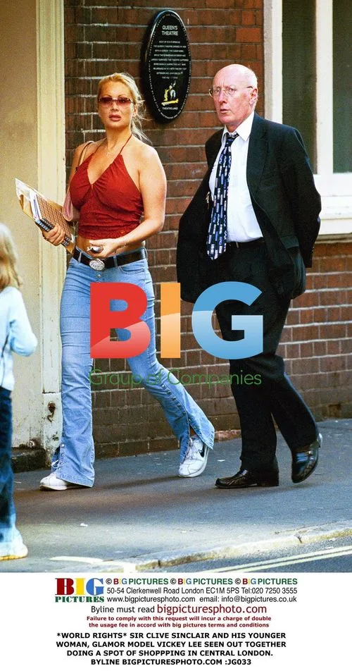 SIR CLIVE SINCLAIR and VICKEY LEE out shopping in London