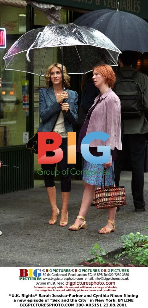 SJP and Cynthia Nixon film "Sex and the City" in NYC