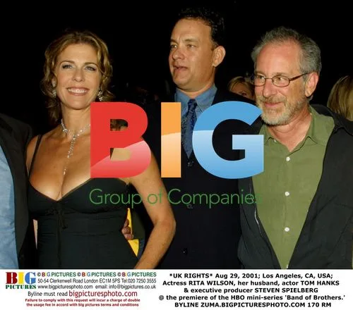 Tom Hanks, Rita Wilson, & Steven Spielberg at 'Band of Brothers' Premiere