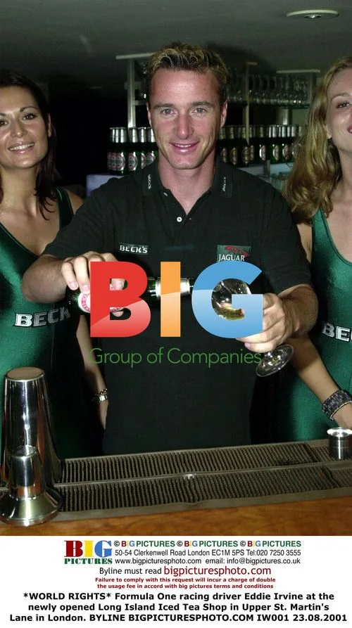F1 driver Eddie Irvine at London iced tea shop
