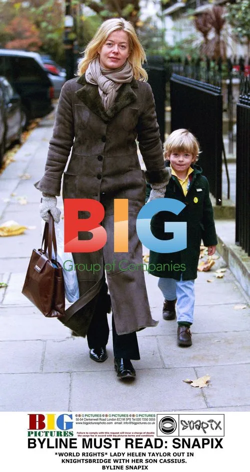 Lady Helen Taylor and son Cassius in Knightsbridge