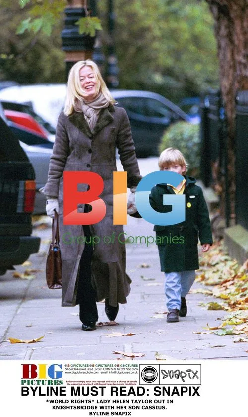Lady Helen Taylor and son Cassius in Knightsbridge