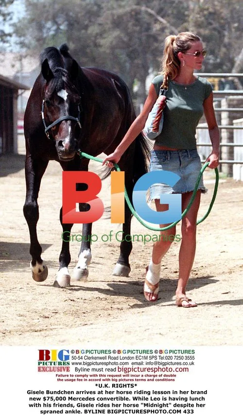 Gisele Bundchen arrives for horse riding lesson