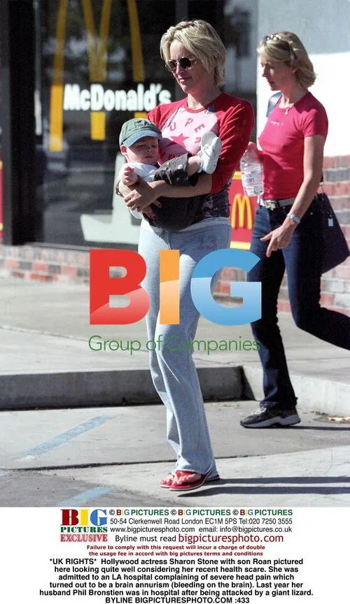 Sharon Stone with Son Roan