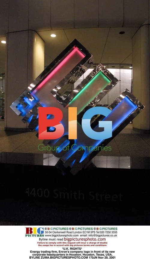 Enron's company logo at new headquarters